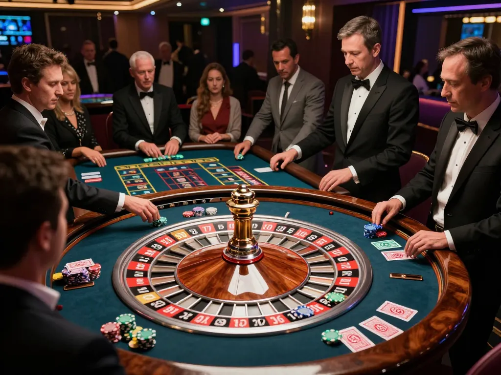 Place bets at the high-stakes roulette table at 888b casino, capturing the excitement of gambling.