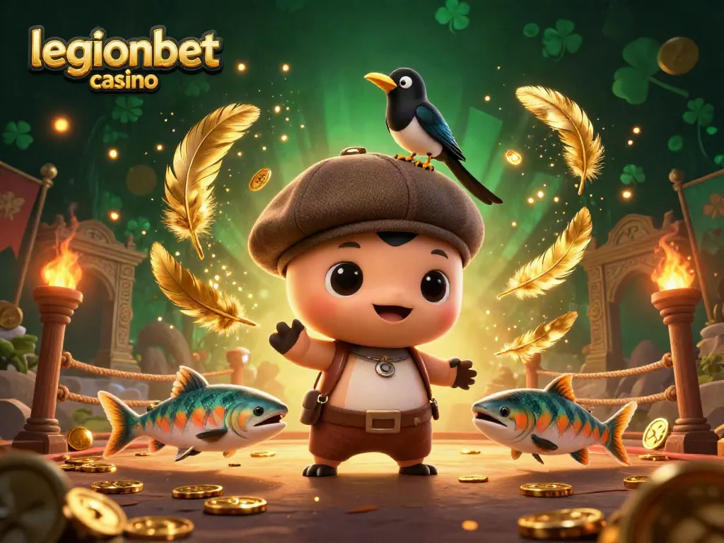 Play exciting games at legionbet casino with adorable characters in a detailed 3D scene.