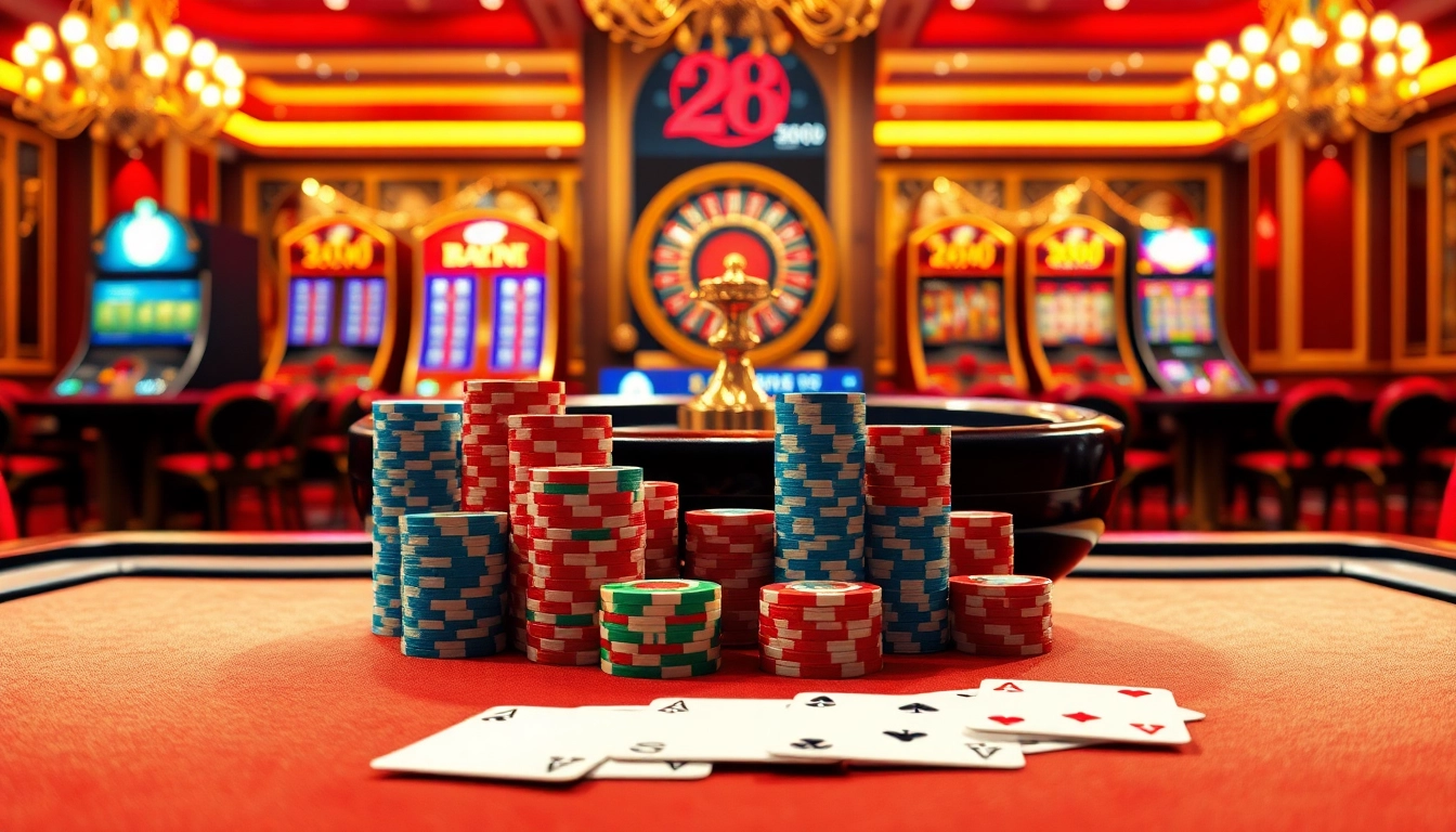 Engaging scene of gambling excitement at Trang chủ win88 with vibrant casino elements and luxury ambiance.