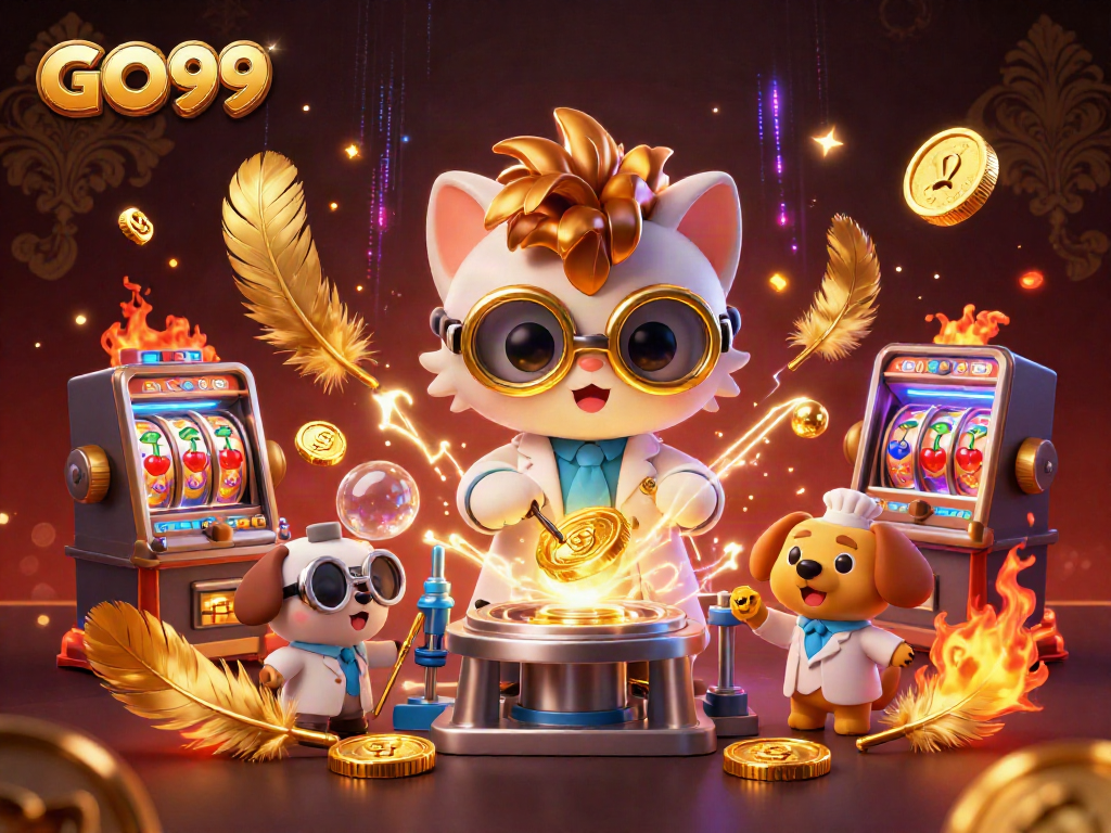 Spin the reels and experience GO99 with vibrant slot machines and animated casino atmosphere.