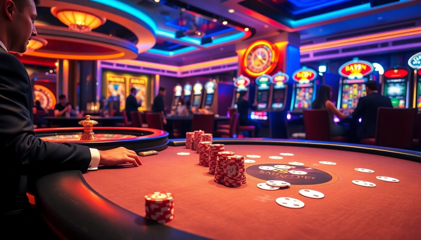 Play poker at a luxurious table while enjoying the thrill of the dh88 experience in a vibrant casino.