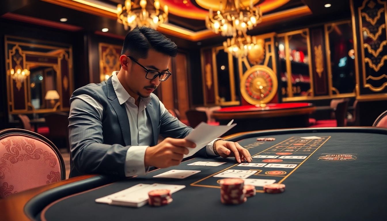 Analyze kèo nhà cái odds at a luxurious poker table with vibrant casino elements.