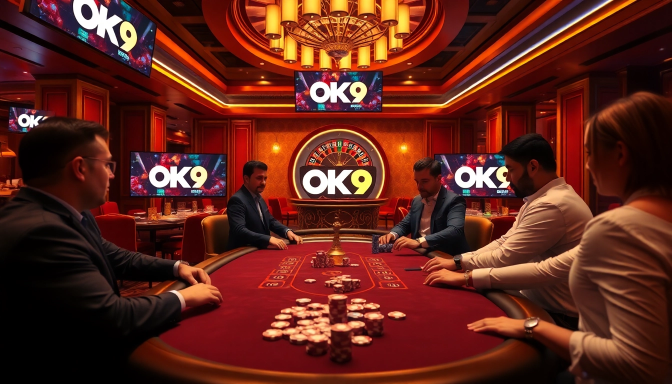 Experience thrilling gameplay at OK9 with luxurious poker and casino setups.