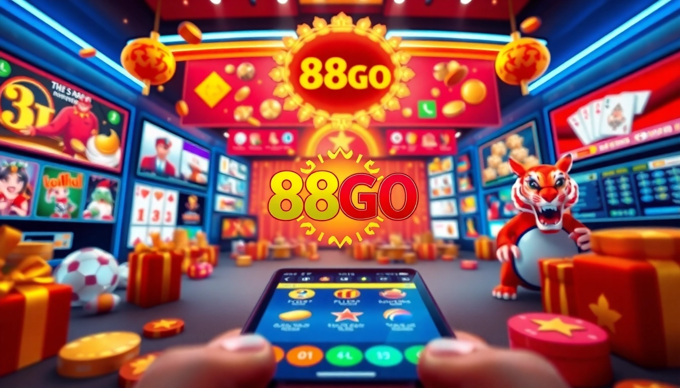 88GO gaming platform showcasing exciting game options and a vibrant app interface.