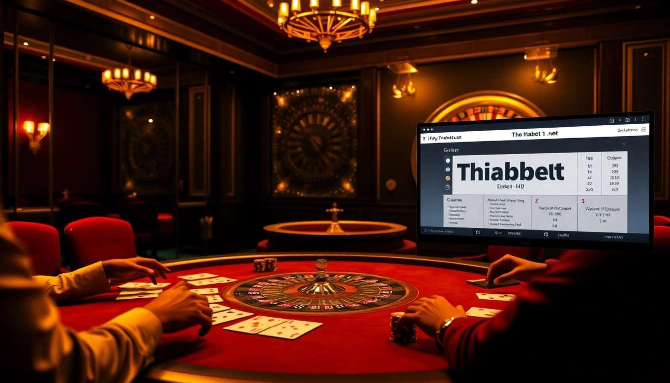 Join the excitement at https://thabet1.net/ featuring lively poker action amidst luxurious casino settings.