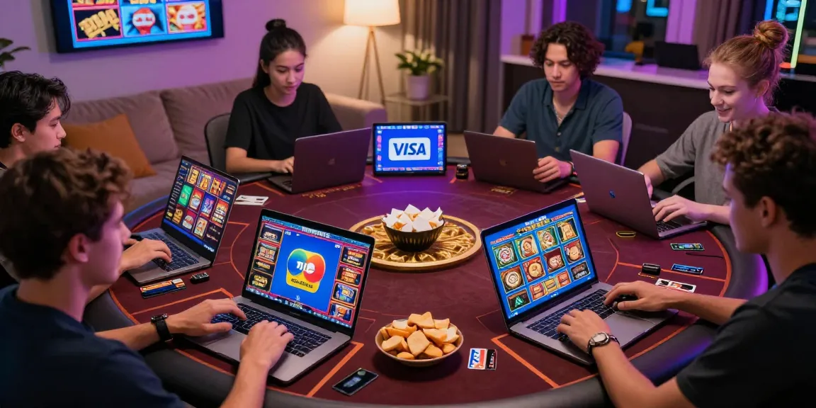 Players enjoying games at casinos that accept credit cards in a vibrant home setting.