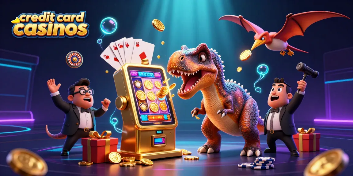 Engaging scene of credit card casinos with vibrant characters celebrating a jackpot win.