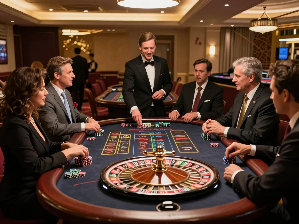 GG88 players enjoying an exciting roulette game, vibrant atmosphere with bets and chips.