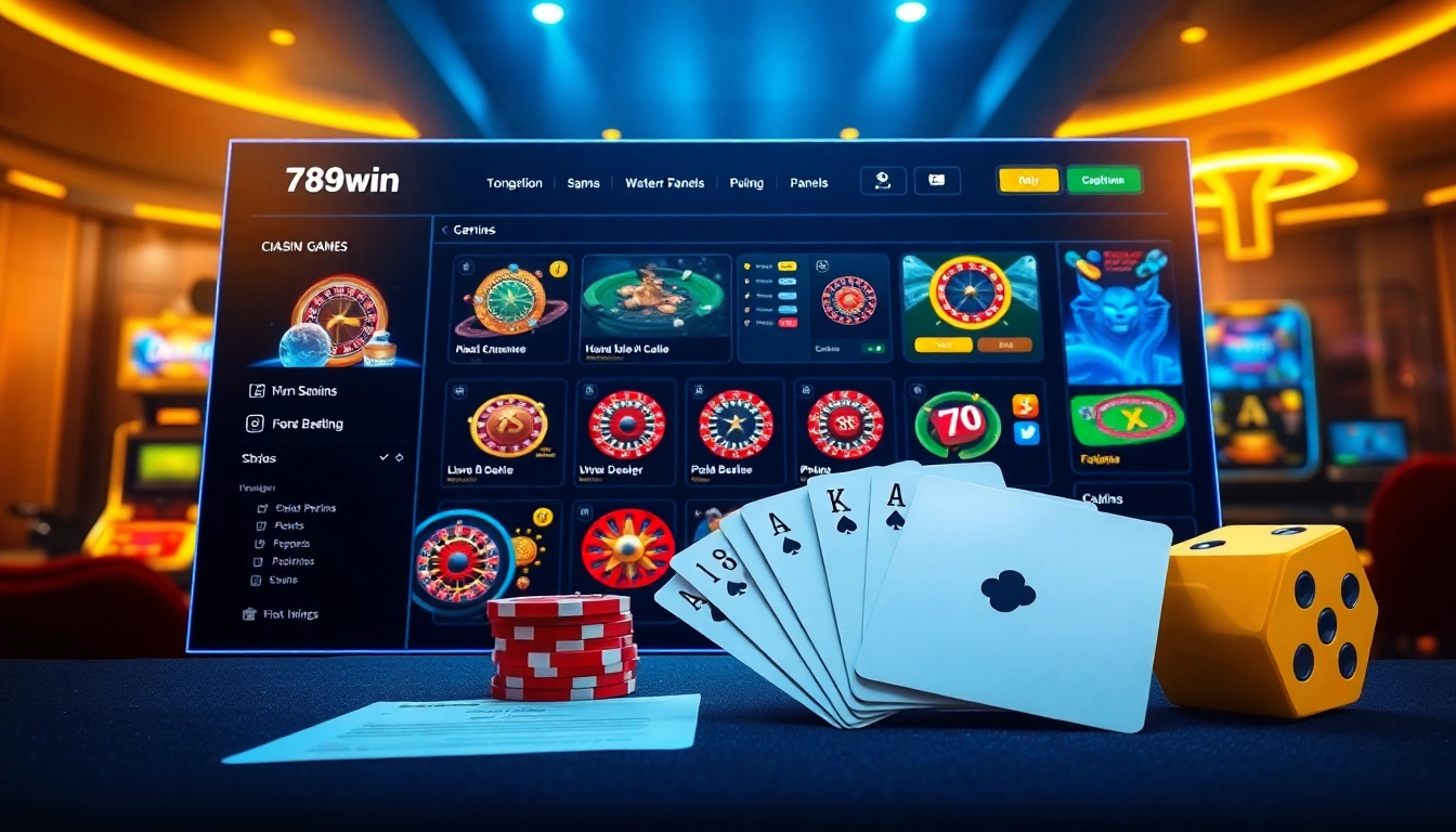 Engaging trang chủ 789win online casino dashboard featuring strategic poker chips and live betting