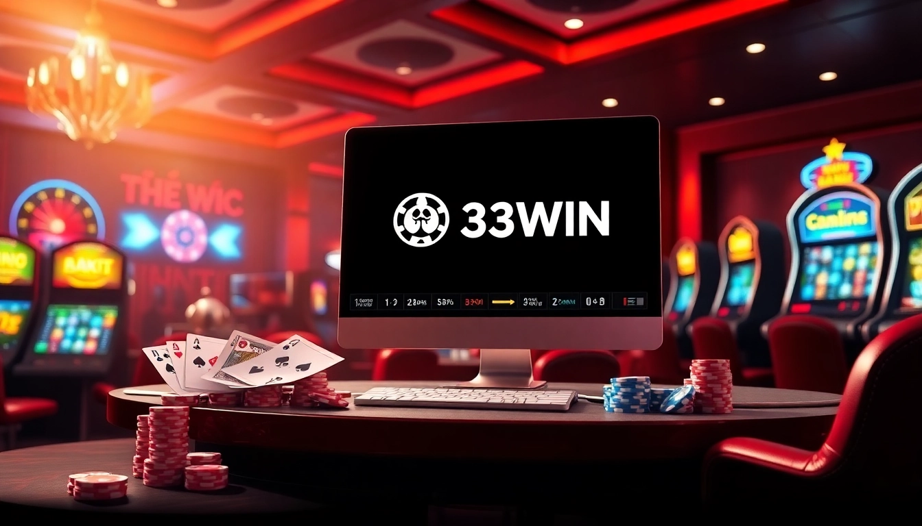 Experience the thrill of gambling with Nhà cái 33WIN's vibrant online casino visuals.