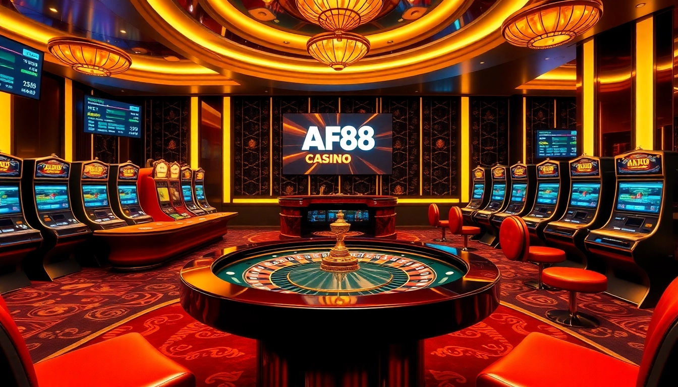 Engaging casino scene showcasing AF88's premium online gaming experience.