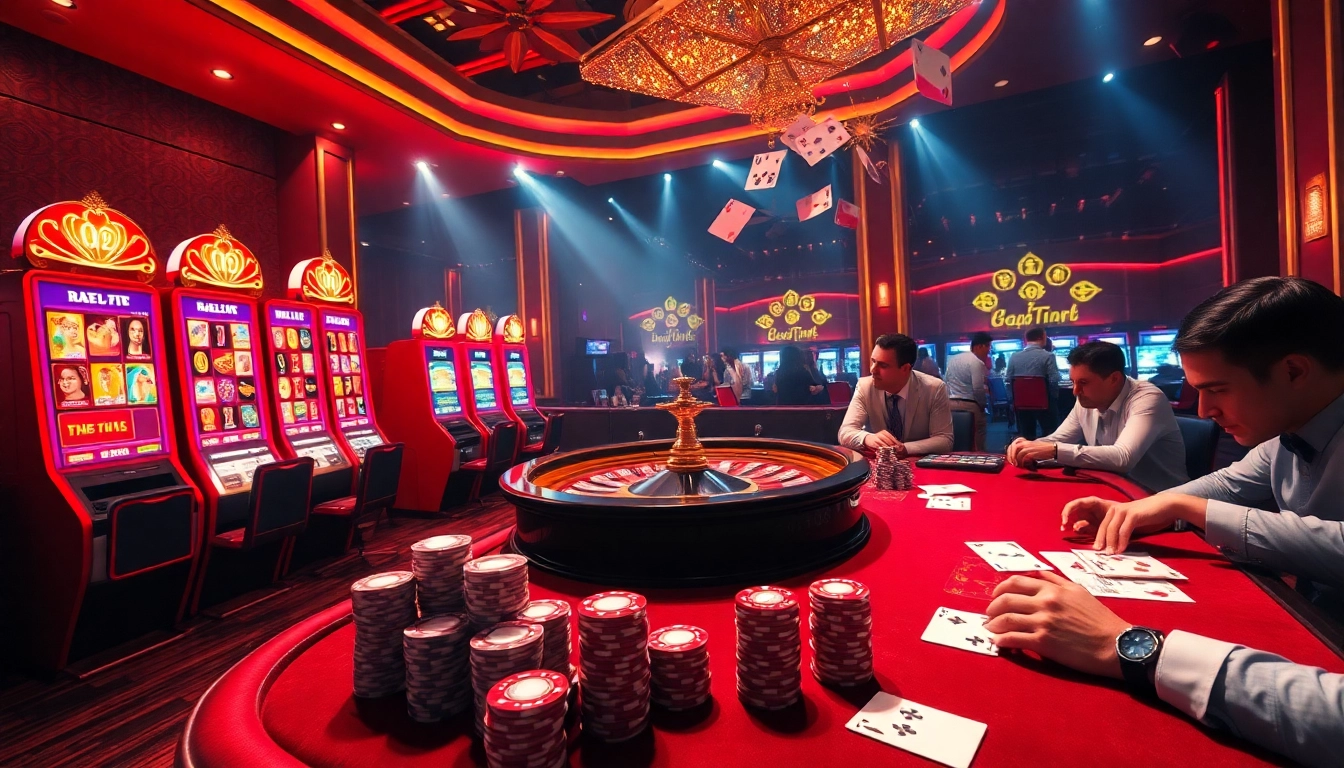 Players strategizing in an elegant casino setting with a focus on bsport betting opportunities and vibrant gaming elements.