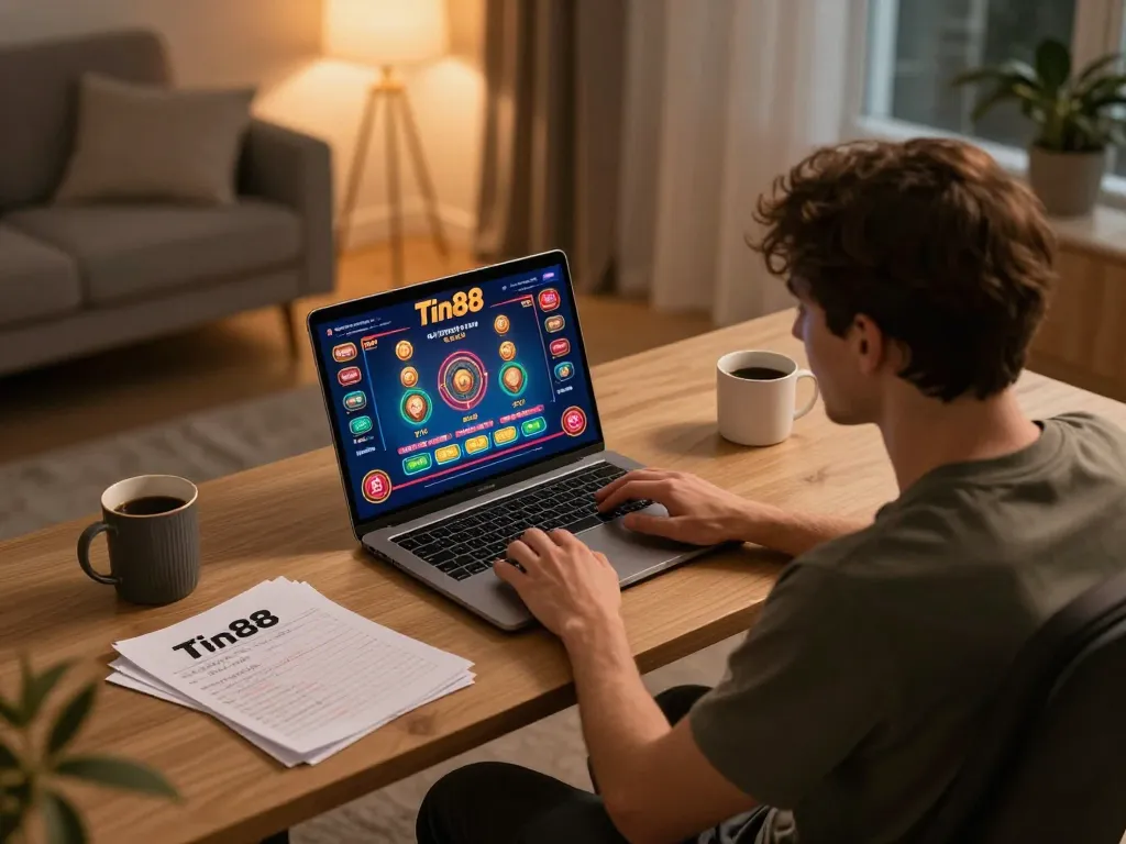 Engaging gameplay on Tin88 showcasing online casino experience with vibrant interface and strategic notes