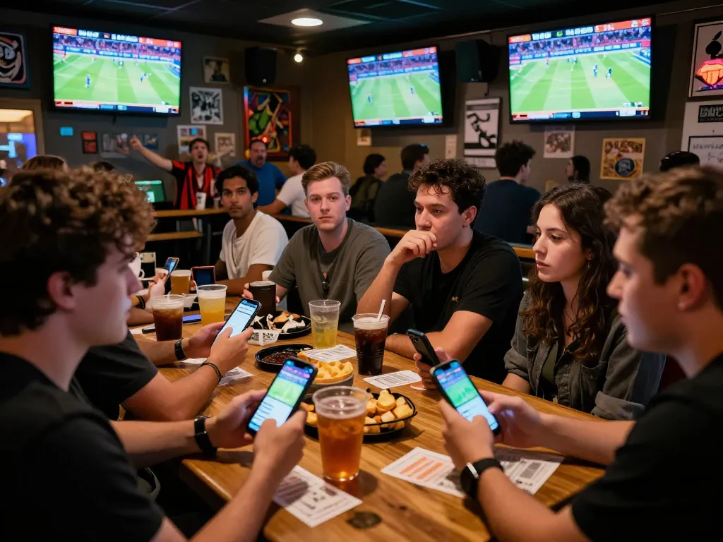 bcx88 users celebrating wins while engaging in live sports betting at a lively bar
