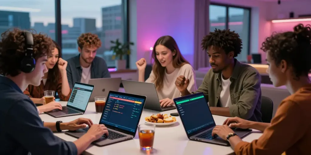 Friends enjoying sports betting on the 11 bet platform in a lively urban setting.