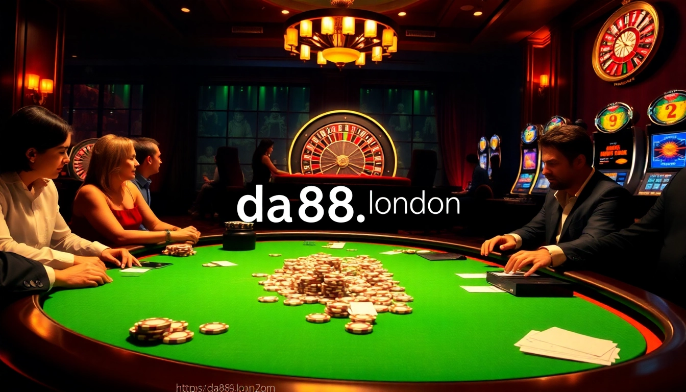 Exciting casino gameplay at https://da88.london featuring poker, chips, and roulette.