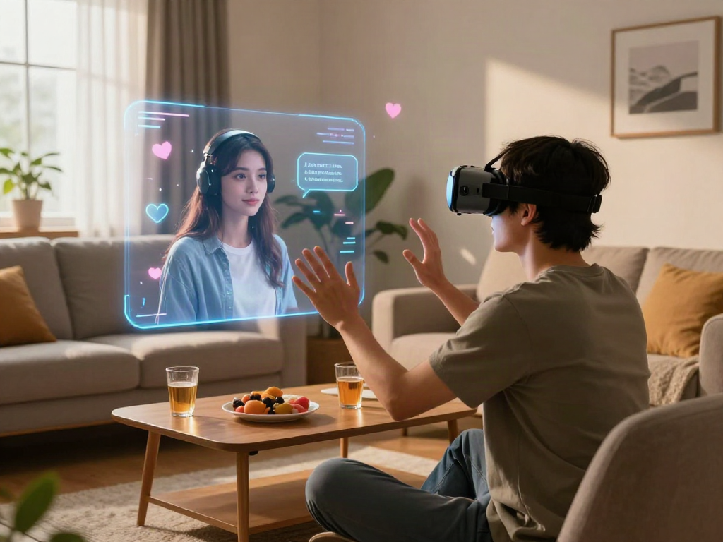 Engaging ai girlfriend interaction in a virtual dating setting.