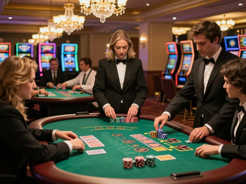 Players enjoying blackjack at SC88 casino, showcasing strategy and vibrant gameplay.