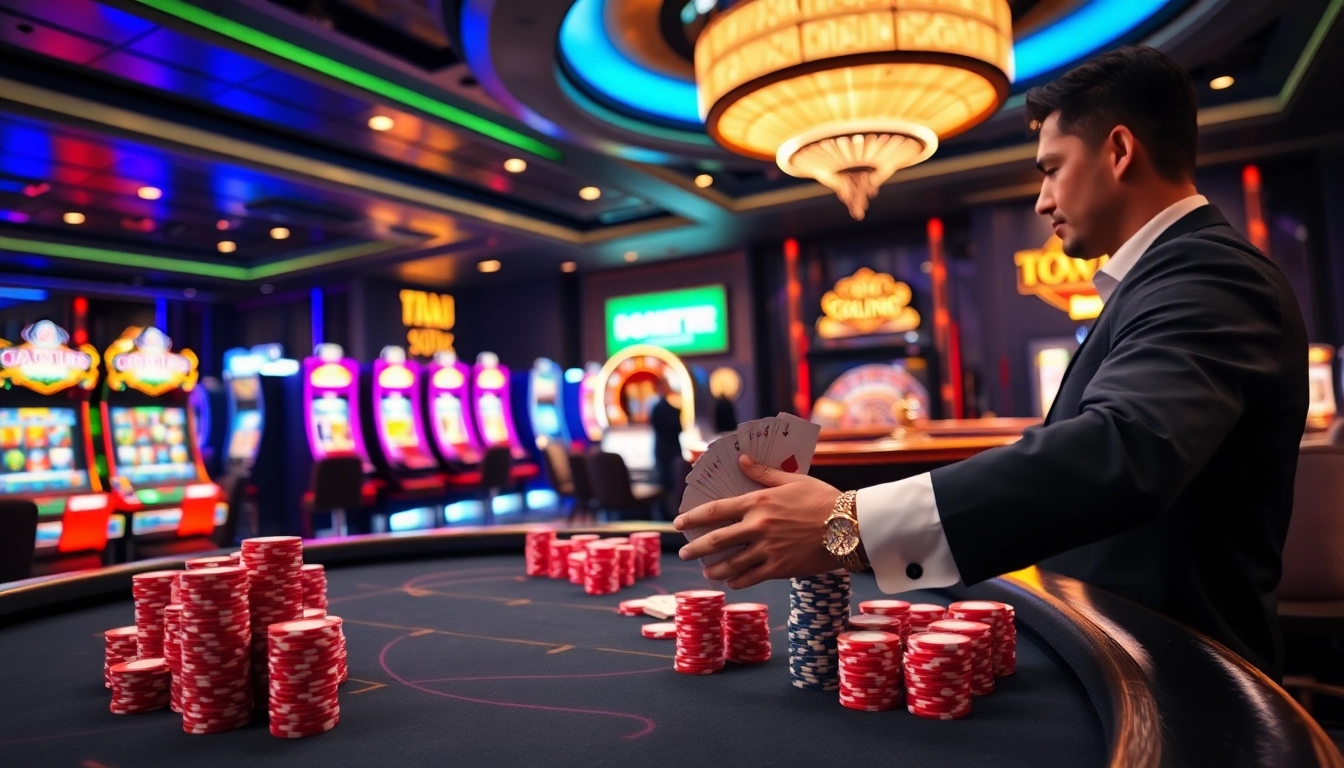 Experience thrilling gameplay at tg88 casino with vibrant poker tables and exciting slot machines.