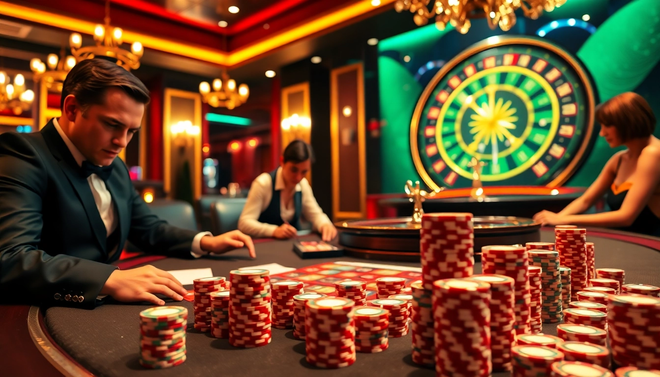 Players engage in blackjack at 98win's upscale casino, showcasing intensity and excitement.