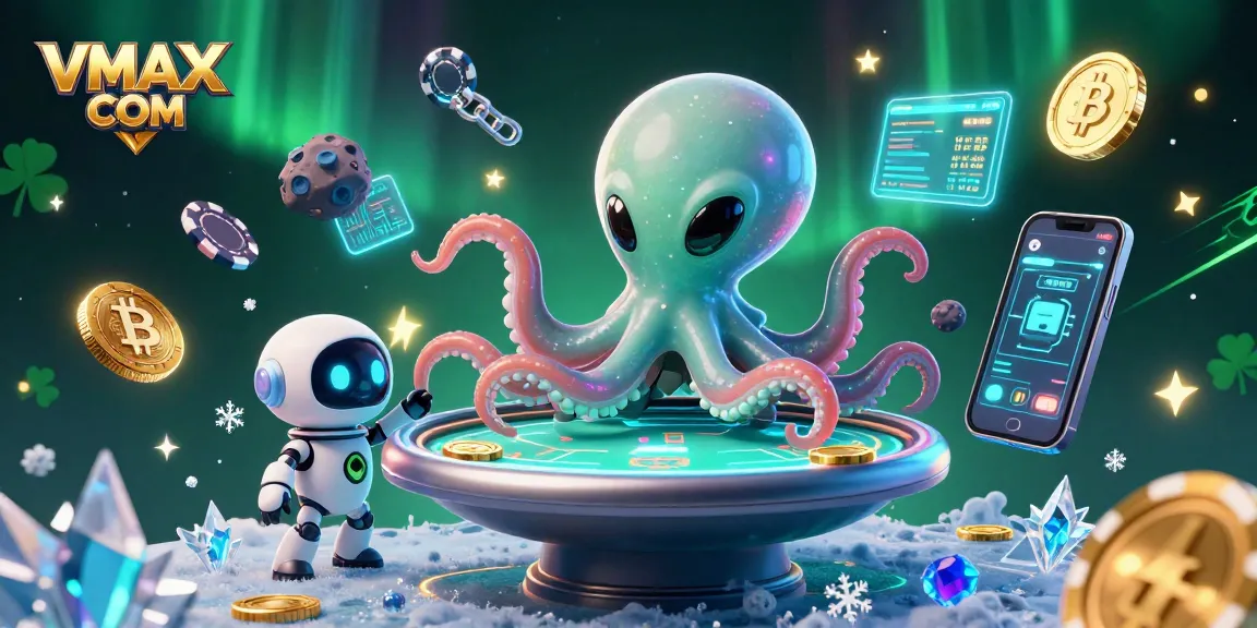 Engage with thrilling gameplay at VMAX COM, featuring a vibrant alien poker scene.