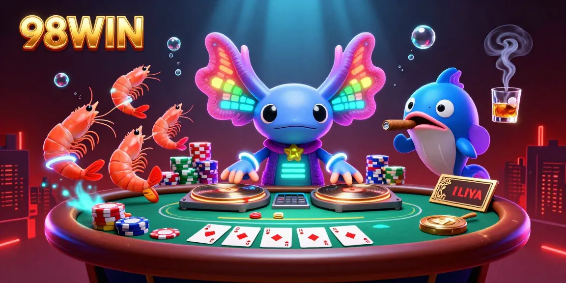 Engage with exciting casino action at 98WIN featuring a vibrant underwater DJ scene.