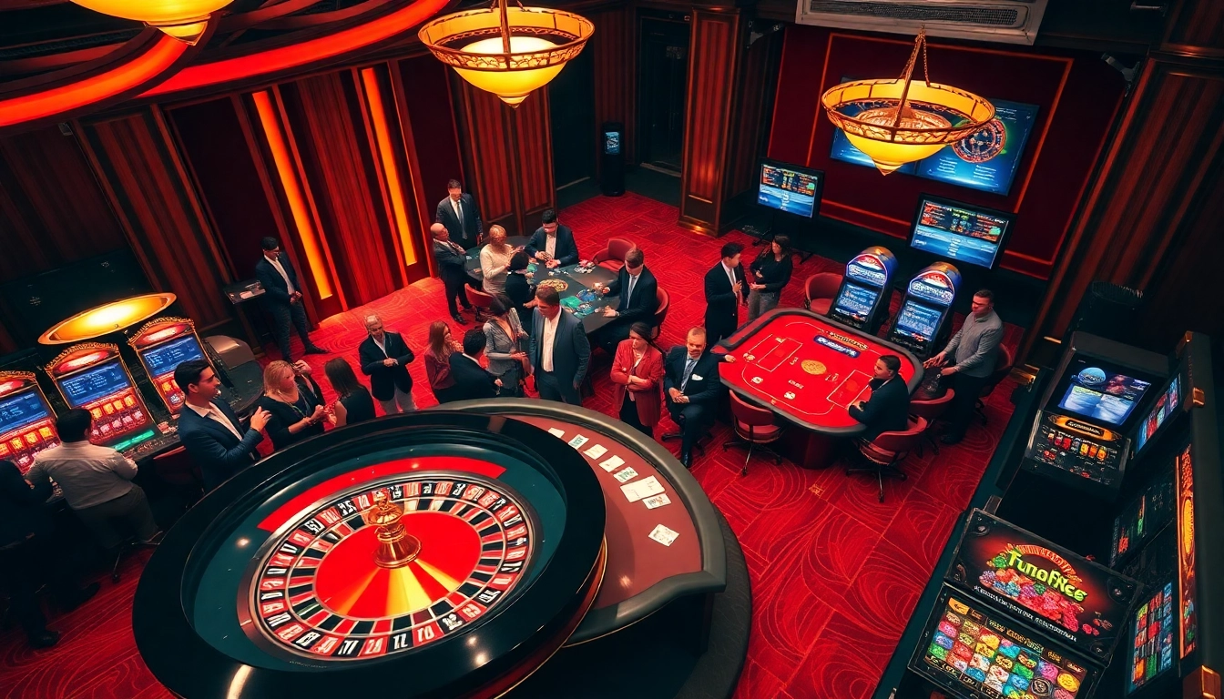 Experience the thrill of gaming with ee88 nhà cái at a luxurious casino setting, showcasing excitement and professionalism.