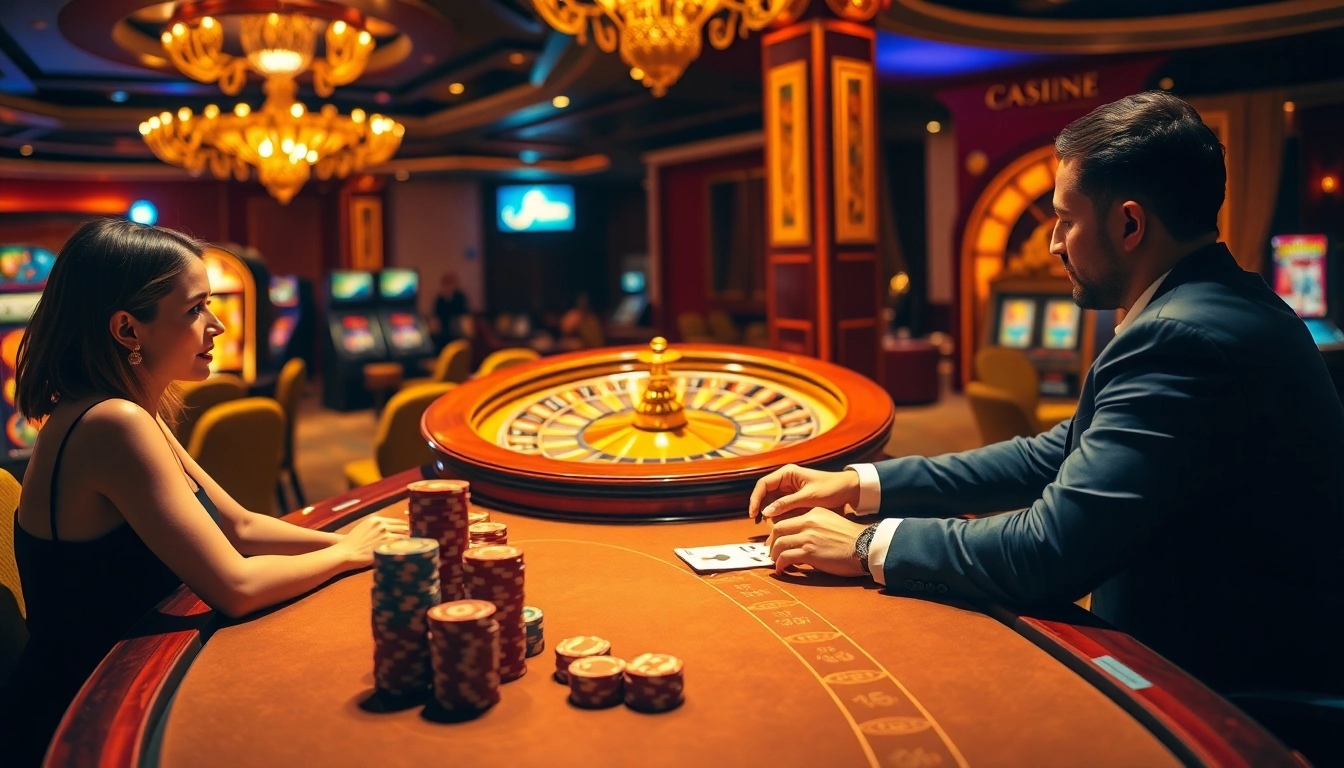 Experience the thrill of high-stakes gaming at https://oxbet7.com/ with a glamorous casino scene featuring poker action and roulette.