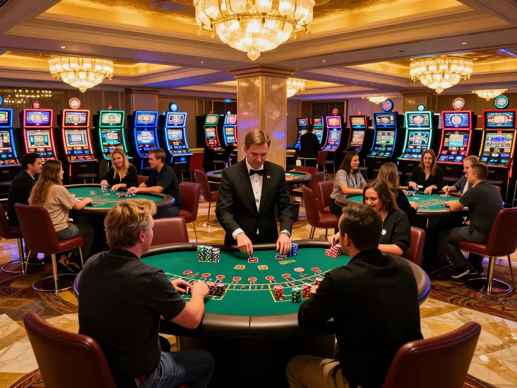 Players strategizing during a lively blackjack game at hay win casino, showcasing excitement and engagement.
