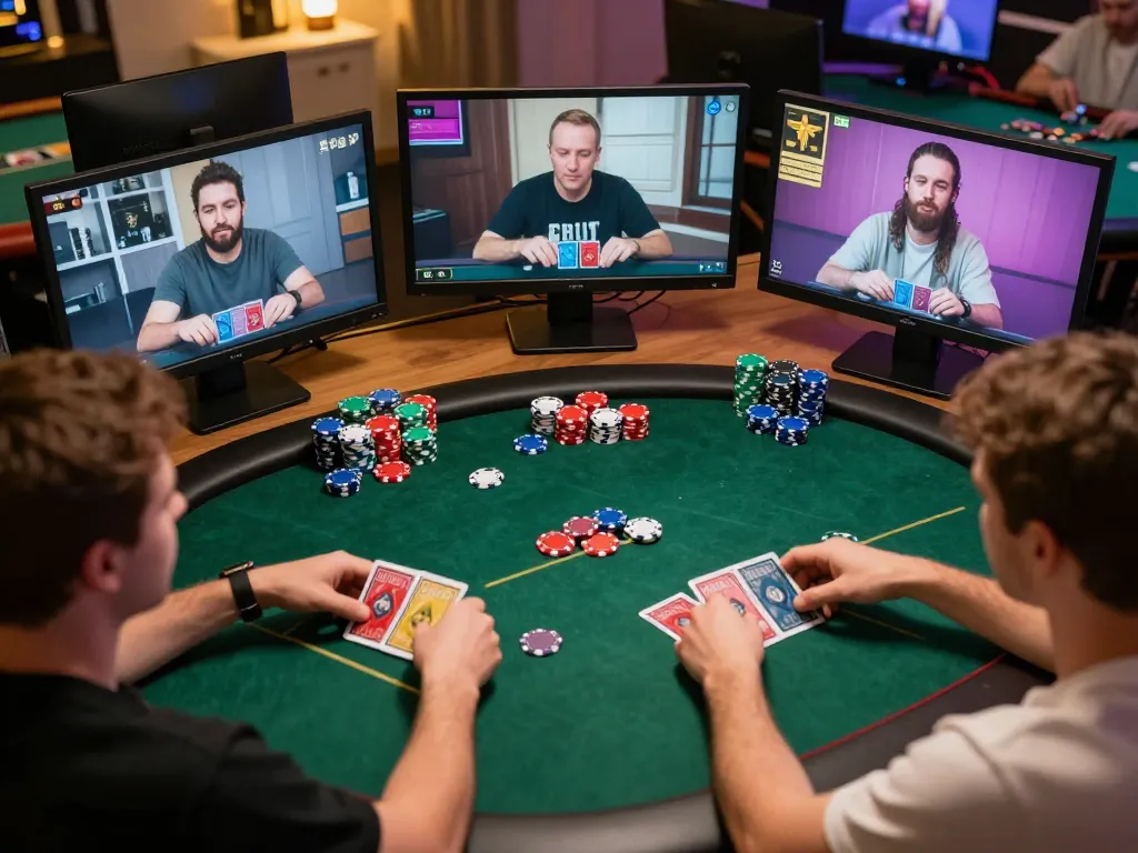 Engaging online poker gameplay at https://sc88.casino/, showcasing players and chips in action.