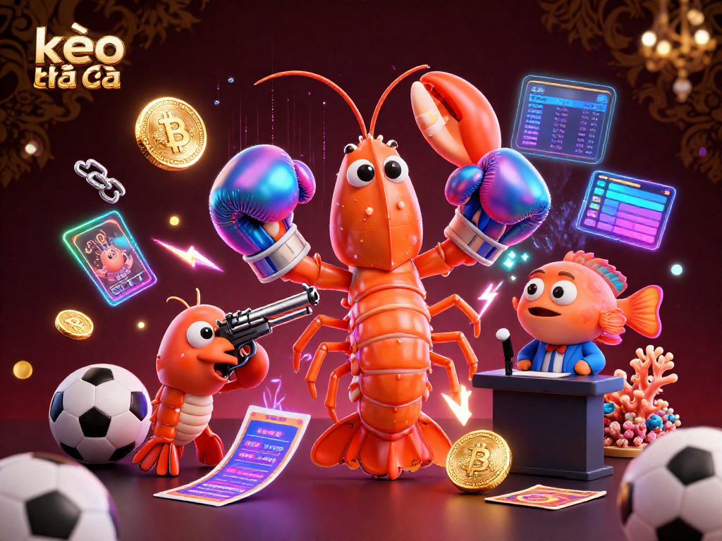 Experience thrilling kèo nhà cái action with vibrant characters and dynamic betting elements in this colorful 3D illustration.