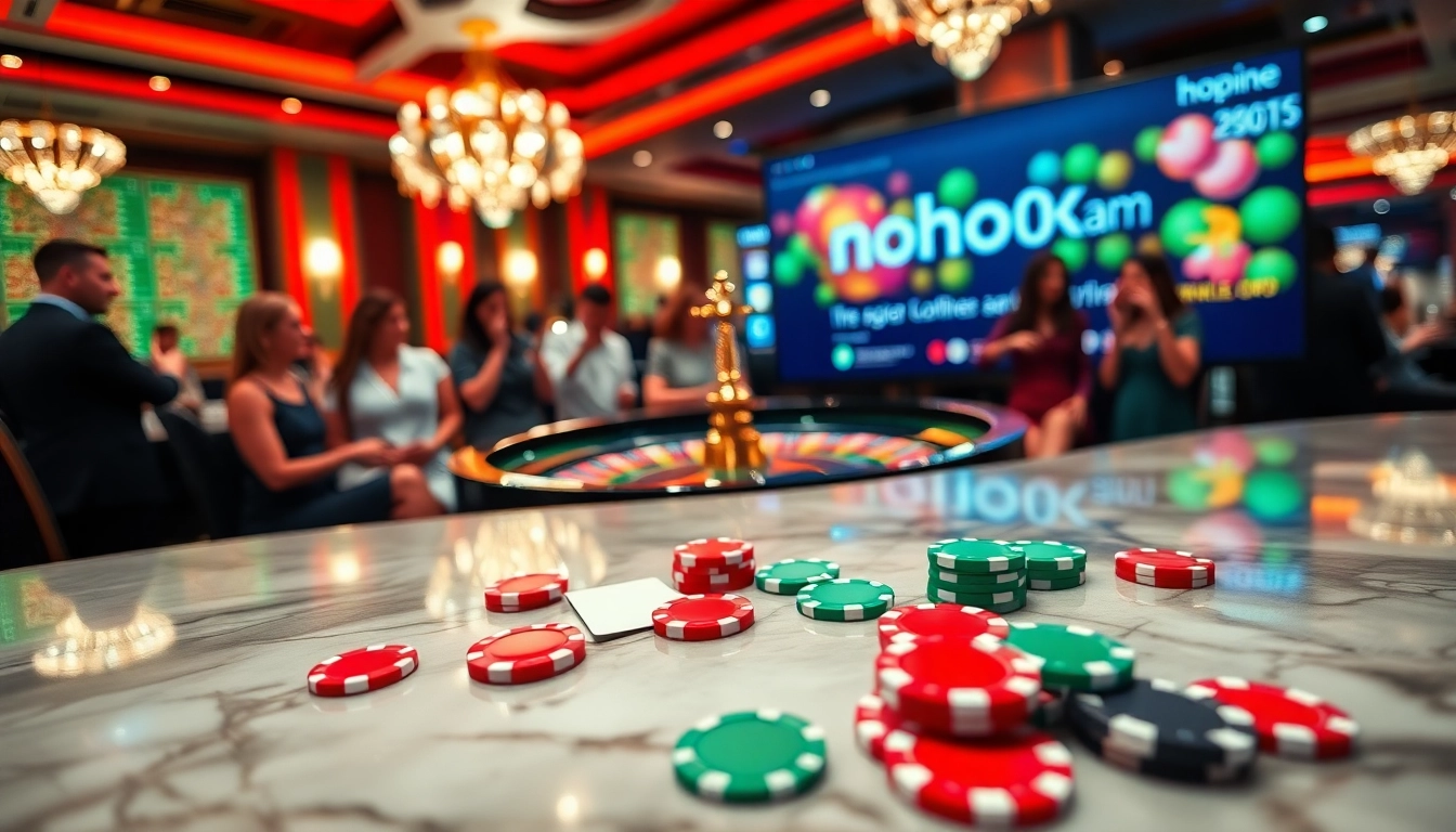 Engaged players betting at a roulette table and exploring exciting games on https://nohu90k.com/.
