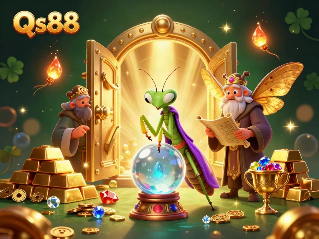 Join the mystical journey with the Qs88 fortune teller revealing winning insights in an enchanting casino world.