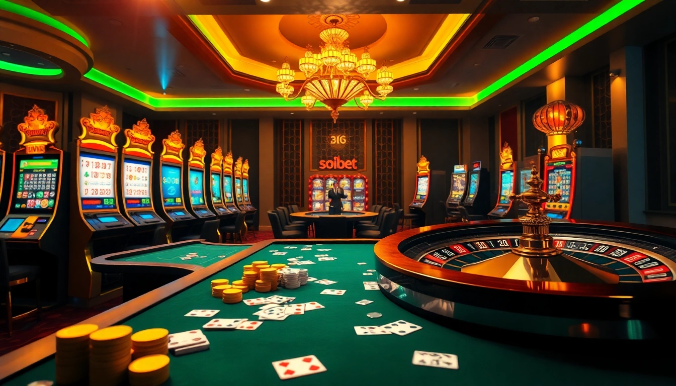 Engage with thrilling games at เว็บ soibet featuring vibrant casino tables and slot machines.