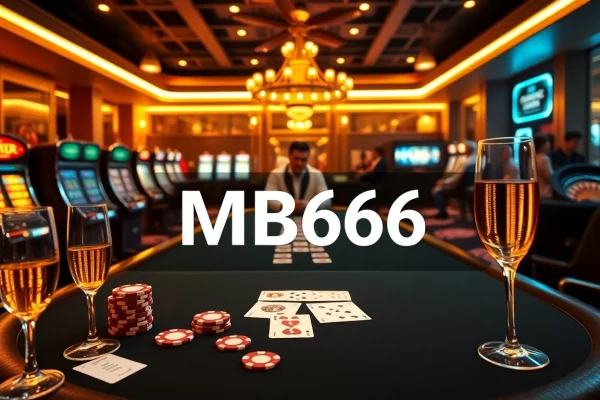 Players engaging in thrilling casino action featuring MB66, poker tables, and slot machines.
