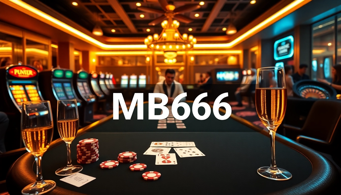 Players engaging in thrilling casino action featuring MB66, poker tables, and slot machines.