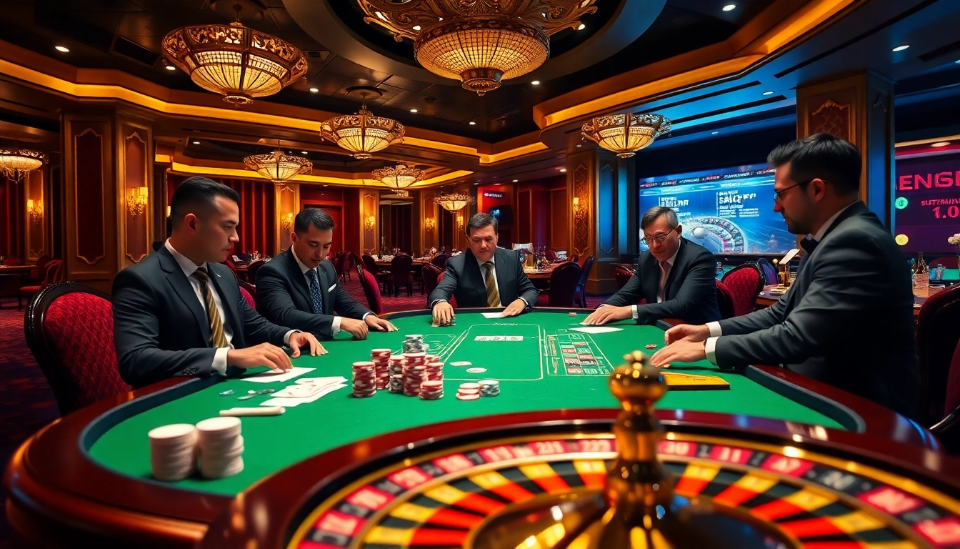 Join the excitement at Sunwin chuẩn with a high-stakes poker game, reflecting luxury and thrill in betting.