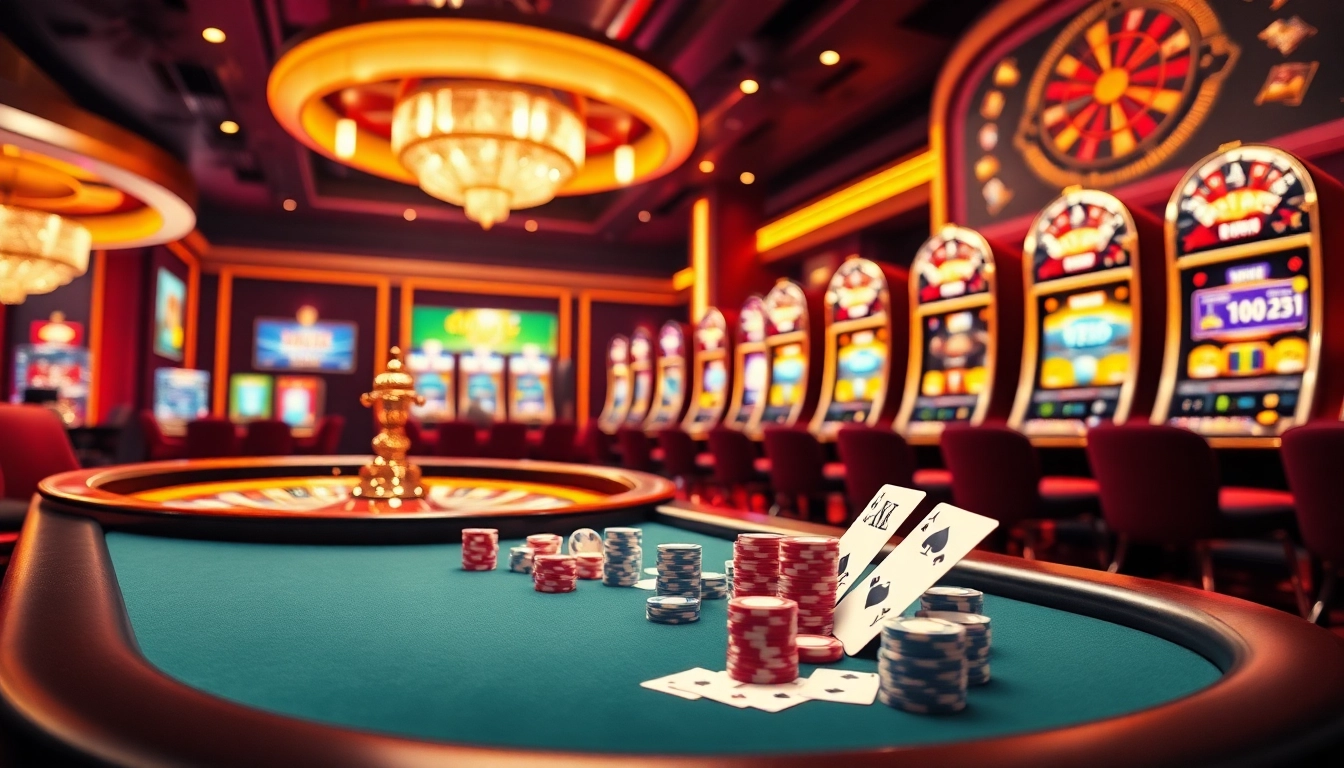 Experience the excitement of online gambling with rikvip, showcasing vibrant casino elements and gaming strategies.