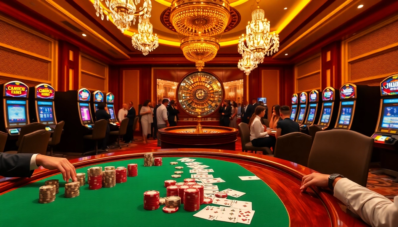 MMOO offers a vibrant casino experience with poker chips, cards, and a roulette wheel.