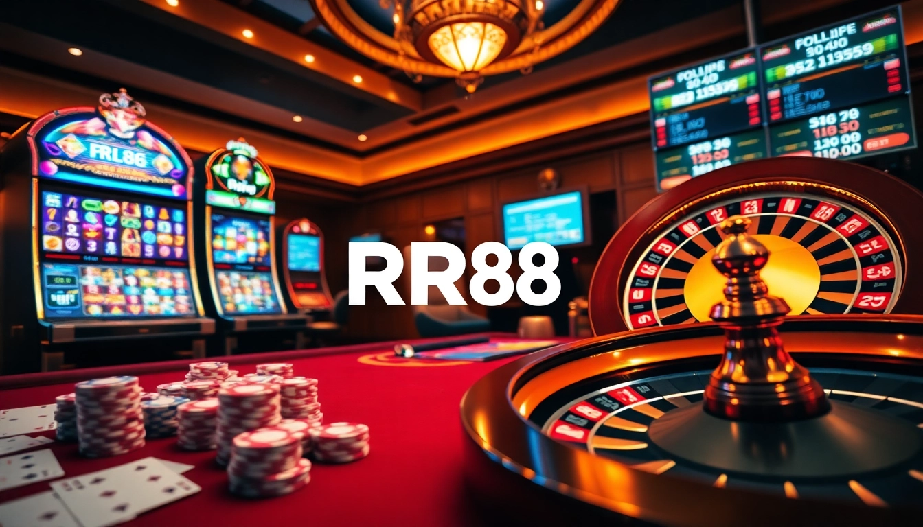 Engage with thrilling gaming experiences at RR88 Casino, featuring vibrant tables and exciting slot machines.